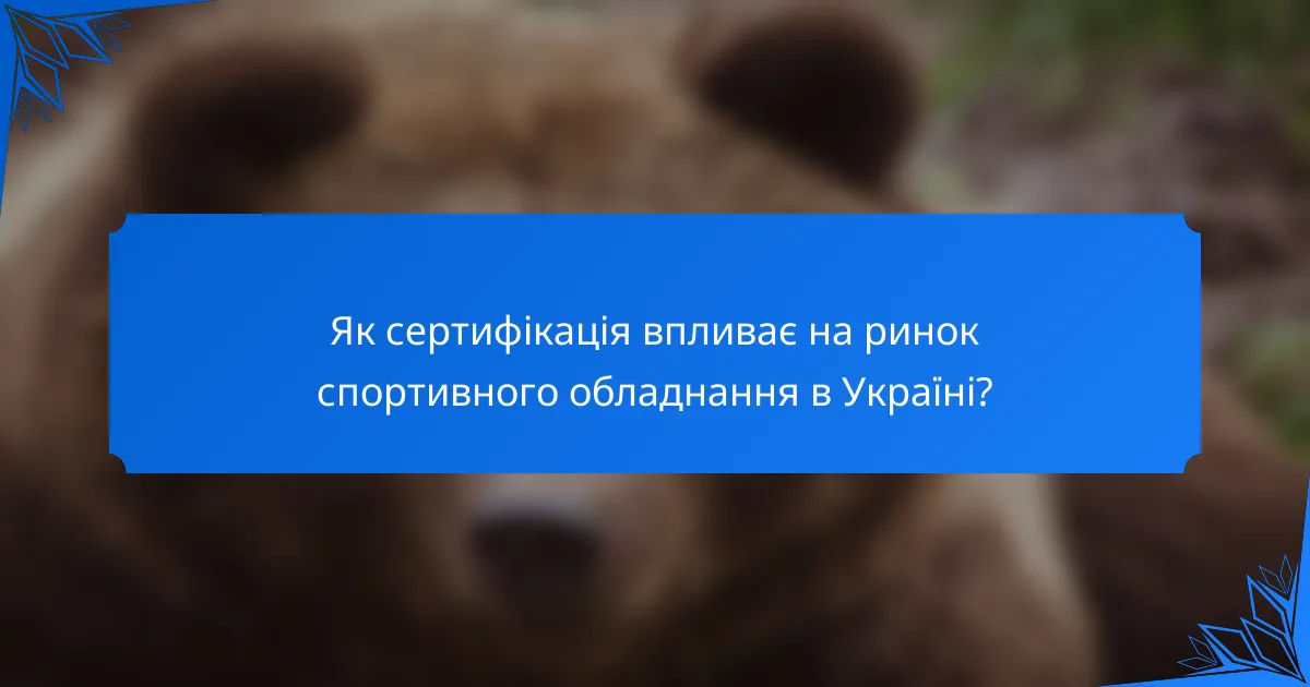 Як сертифікація впливає на ринок спортивного обладнання в Україні?
