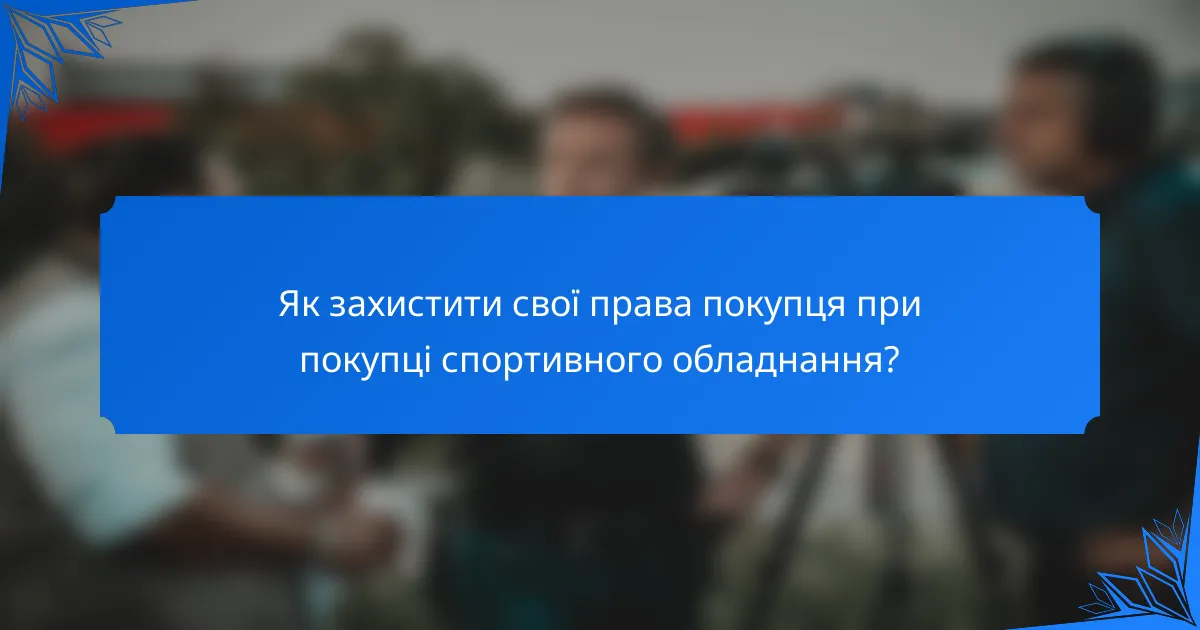 Як захистити свої права покупця при покупці спортивного обладнання?