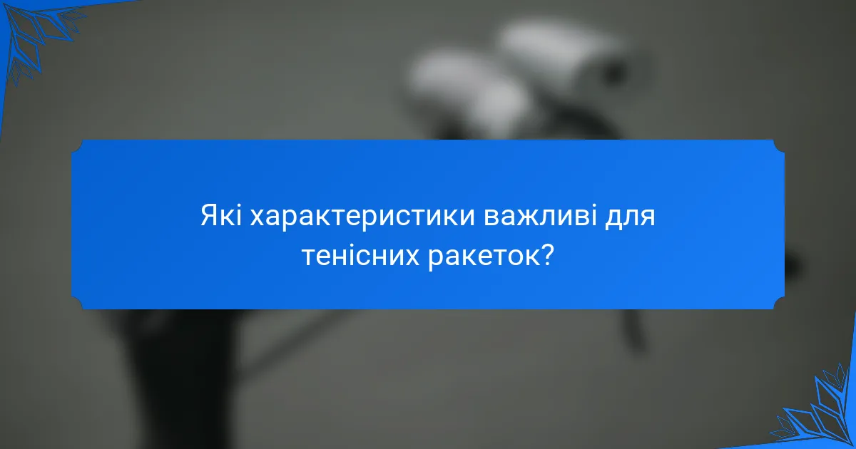 Які характеристики важливі для тенісних ракеток?