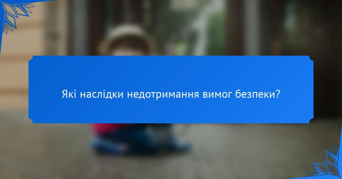 Які наслідки недотримання вимог безпеки?